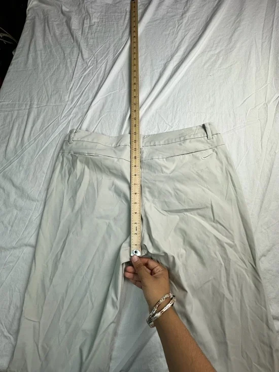 🤍 Nike Dri-FIT Golf Pants Beige Straight Leg Performance Women 12 8884 🤍 - Picture 10 of 13